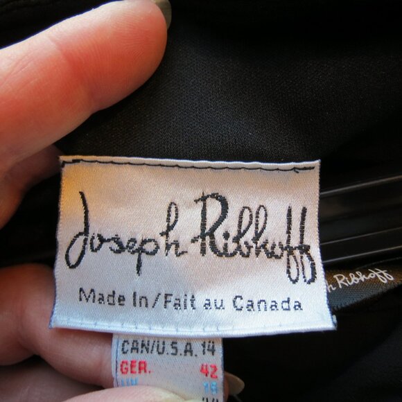 Joseph Ribkoff Black Bias Cut Maxi Chiffon Lined Knit Skirt Size 14 - Picture 7 of 10